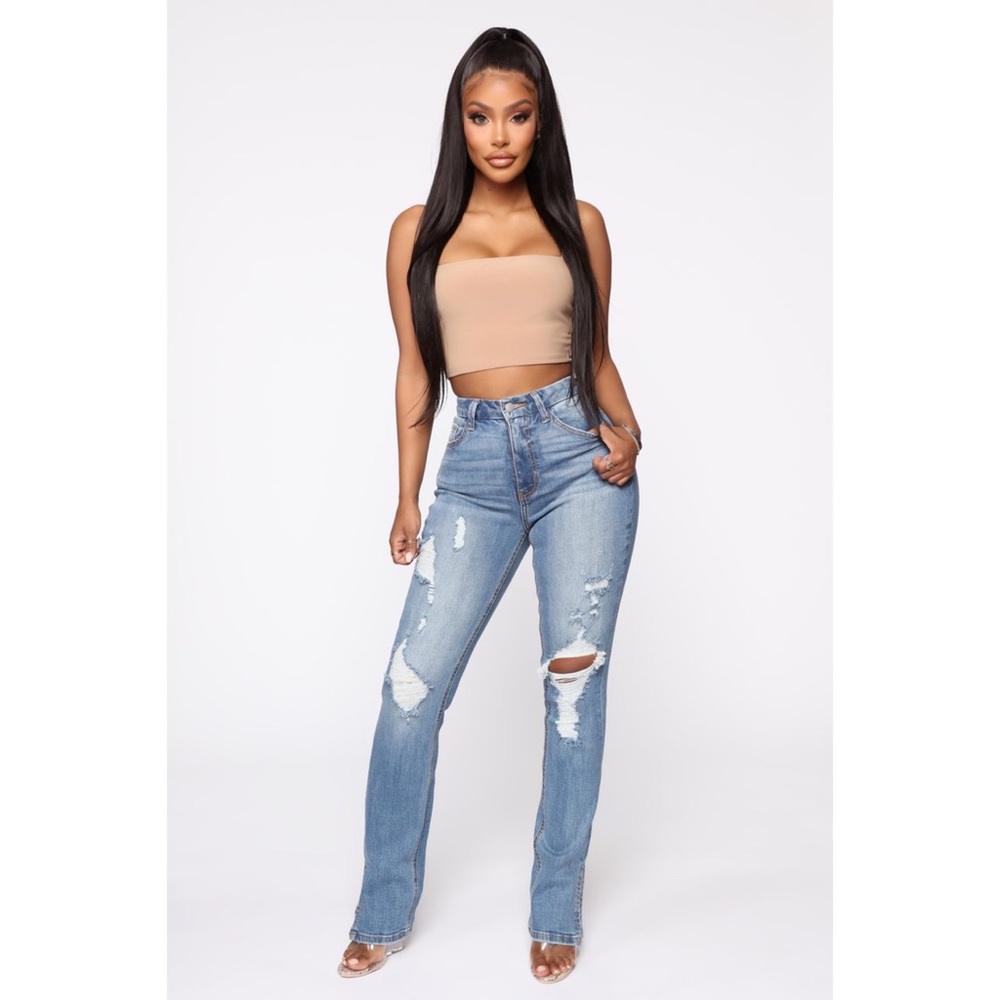 Fashion Nova Killing 'Em Kindly High Rise Jeans Medium Blue Wash
